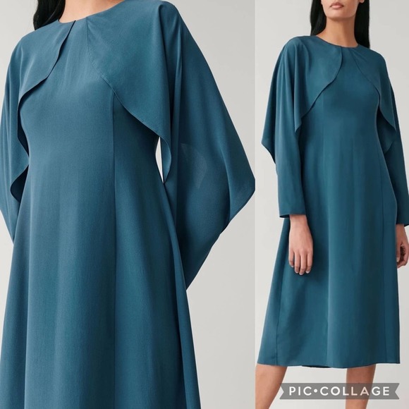 COS Dresses & Skirts - $250 NWT COS Silk Dress With Open Sleeves Party